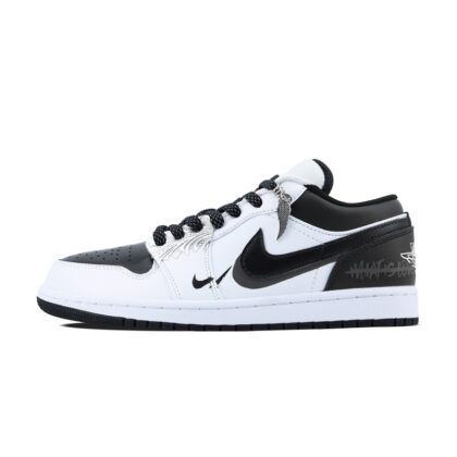 Custom Jordan Shoes White Black Devil Wings